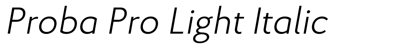 Proba Pro Light Italic